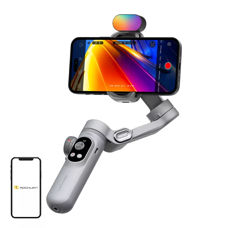 AOCHUAN X Pro Gimbal ar RGB apgaismojumu (Pelēks)
