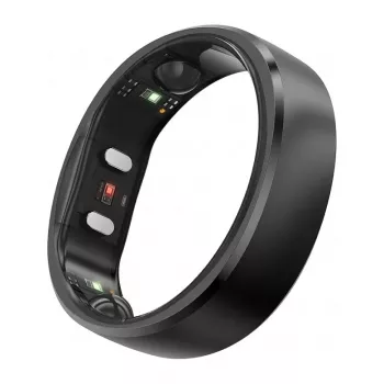 RingConn Smart Ring Gen2 sievietēm un vīriešiem - Miega un fitnesa izsekošanas valkājamā ierīce - Sirdsdarbība - Matēti melna, 8. izmērs