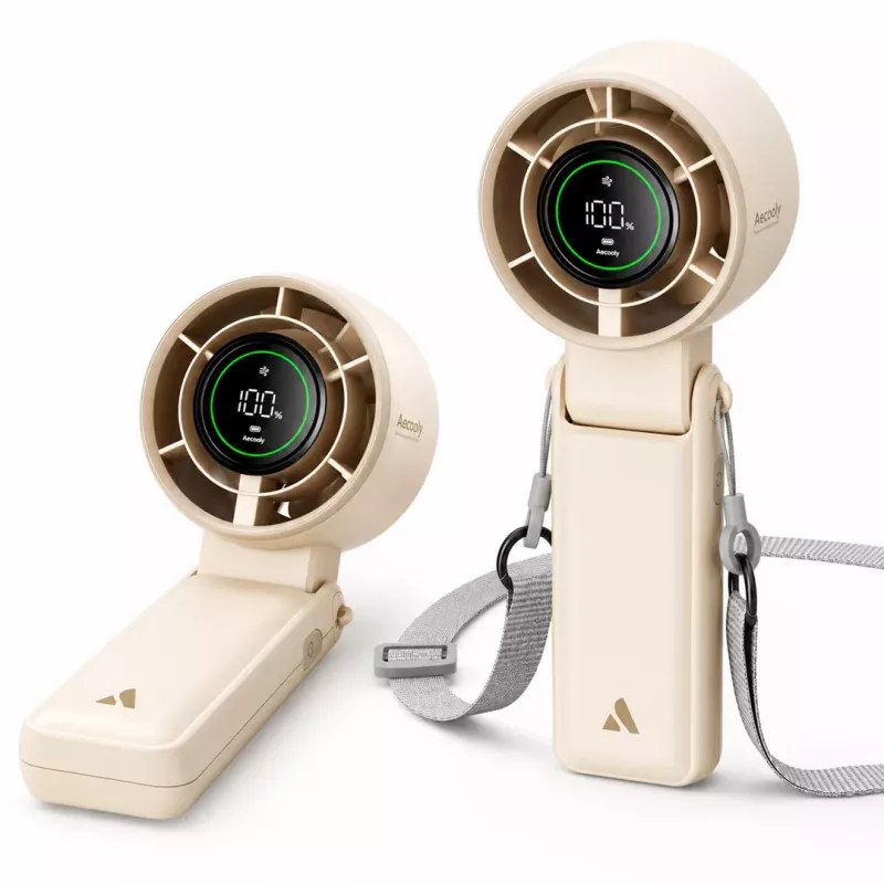 Aecooly Halo 02 Pārnēsājams rokas ventilators, bēšs