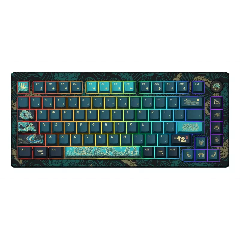 AKKO MOD007V3 HE 75% Vadu Mehāniskā Tastatūra ar Hall Effect Slēdžiem, CNC Alumīnija Korpuss, PBT ASA Taustiņi, RGB, Melna