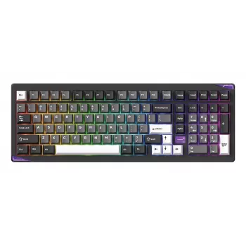 AKKO GEM 02 VIA vadu mehāniskā tastatūra, TKL 87 taustiņi, melna un sudraba, karsti nomaināma, RGB, USB-C