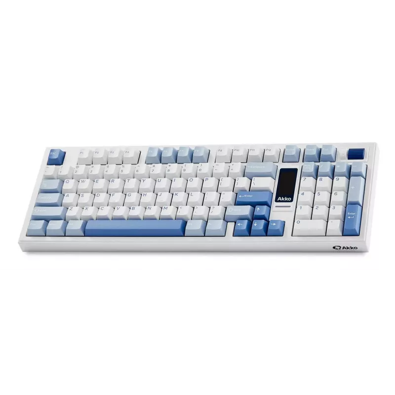 AKKO 5098B Glacier 98-Key Tri-Mode Mechanical Keyboard (White/Blue/Grey)