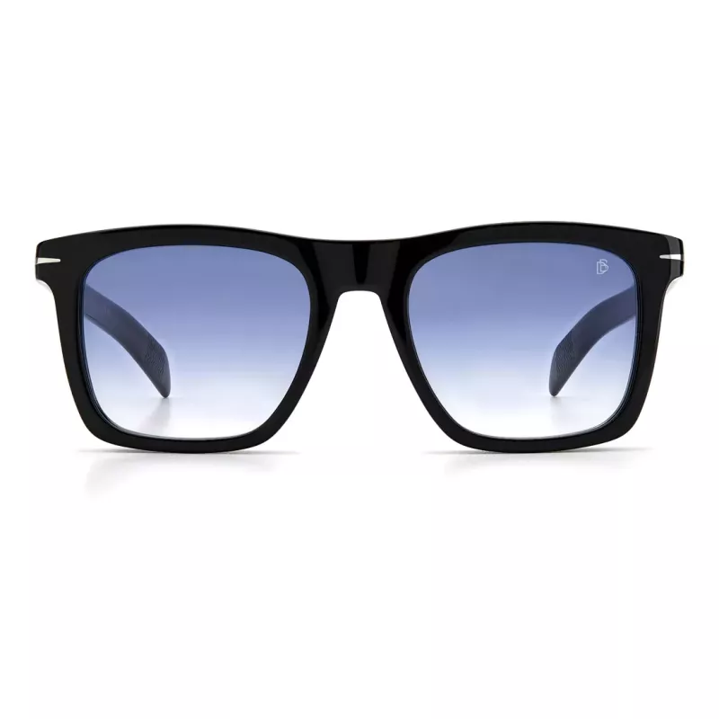 DAVID BECKHAM DB-7000-S-BSC Saulesbrilles Vīriešu Kvadrātveida Acetāta Melns Rāmis Pelēkas Lēcas 51mm