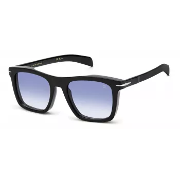 DAVID BECKHAM DB-7000-S-BSC Saulesbrilles Vīriešu Kvadrātveida Acetāta Melns Rāmis Pelēkas Lēcas 51mm