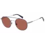 LEVI'S LV-1013-S-010 Unisex taisnstūra saulesbrilles - Melns rāmis, pelēkas lēcas 54mm