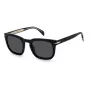 DAVID BECKHAM DB-7076-S-807 Vīriešu saulesbrilles - Melns acetāta rāmis, Pelēkas polikarbonāta lēcas, UV400 aizsardzība, 50 mm lēcu platums