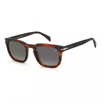 DAVID BECKHAM DB-7076-S-EX4 Saulesbrilles Vīriešu Taisnstūra Acetāta Rāmis Pelēkas Lēcas 50/23/145 mm