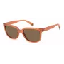 POLAROID PLD6191S733 Unisex taisnstūra saulesbrilles - Melns rāmis, pelēkas polarizētas lēcas 54mm