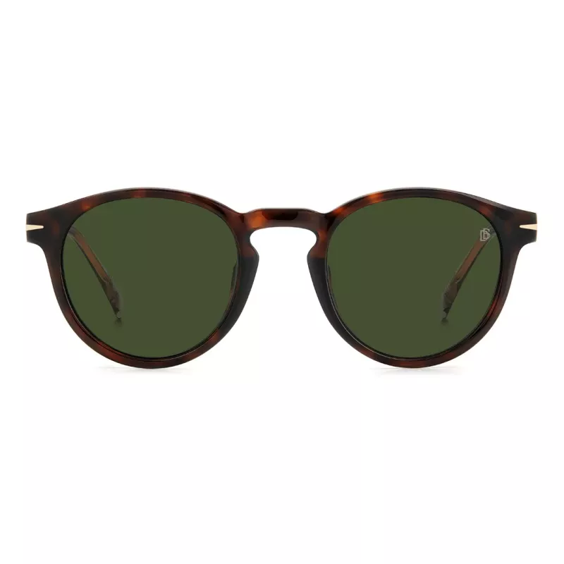 DAVID BECKHAM DB-1111-S-086 Unisex saulesbrilles, Havana/Tortoiseshell acetāta rāmis, pelēkas polikarbonāta lēcas, 52 mm