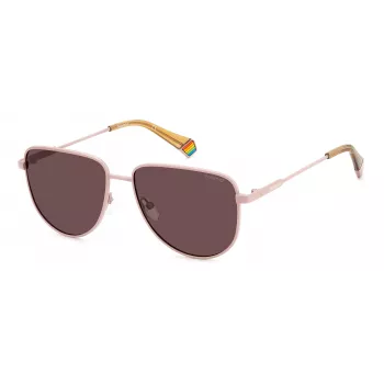 POLAROID PLD6196SX8KJ Unisex Square Sunglasses - Havana Frame, Brown Polarized Lenses