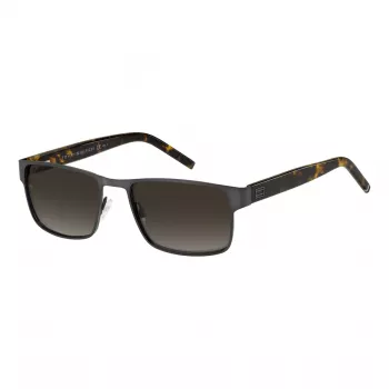 Tommy Hilfiger vīriešu TH-1974-S-SVK taisnstūra saulesbrilles Melna/Pelēka 57mm