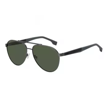 BOSS Saulesbrilles BOSS1485SMFK Vīriešu Taisnstūra Acetāta Rāmis UV400 Pelēkas Lēcas 60/15/145 mm