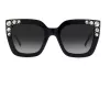 CAROLINA HERRERA HER0130S807 Sieviešu tauriņveida saulesbrilles, spīdīgi melnas, pelēkas, 52 mm