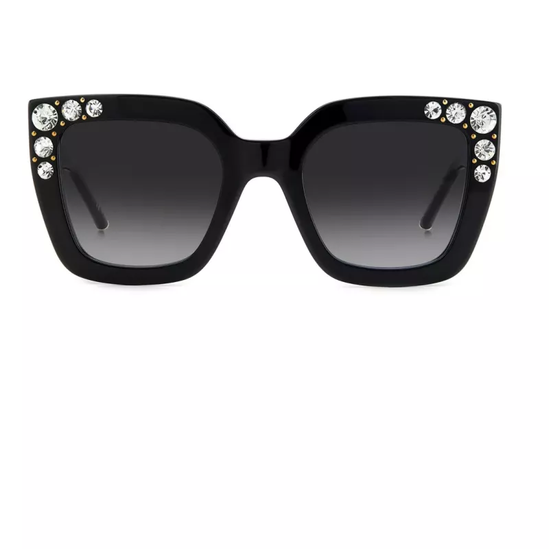 CAROLINA HERRERA HER0130S807 Sieviešu tauriņveida saulesbrilles, spīdīgi melnas, pelēkas, 52 mm