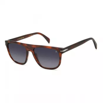David Beckham DB-7111-S-EX4 Saulesbrilles Vīriešu Kvadrātveida Acetāts Melns Rāmis Pelēkas Lēcas 56/17/145 mm