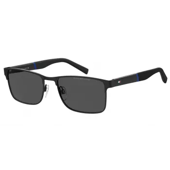 TOMMY HILFIGER TH-2040-S-807 Vīriešu taisnstūra saulesbrilles Melnas/Pelēkas 56/19/145 mm