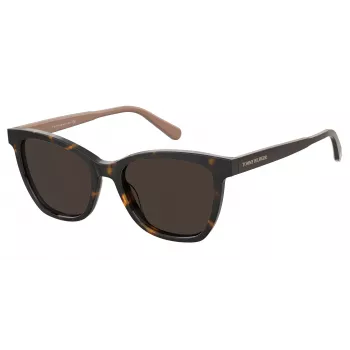 TOMMY HILFIGER Sieviešu saulesbrilles TH-1981-S-086 Havana Acetāta Kvadrātveida Rāmis Brūnas Lēcas 54/17/140 mm