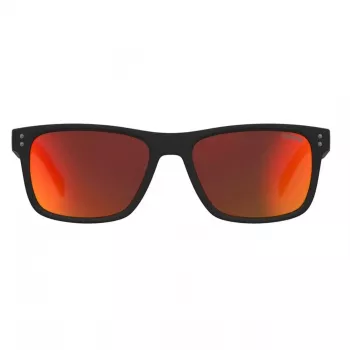 LEVI'S LV-5059-S-BLX Vīriešu taisnstūra saulesbrilles - Melns acetāta rāmis ar pelēkām polikarbonāta lēcām - 55/17/145 mm