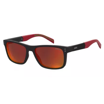 LEVI'S LV-5059-S-BLX Vīriešu taisnstūra saulesbrilles - Melns acetāta rāmis ar pelēkām polikarbonāta lēcām - 55/17/145 mm
