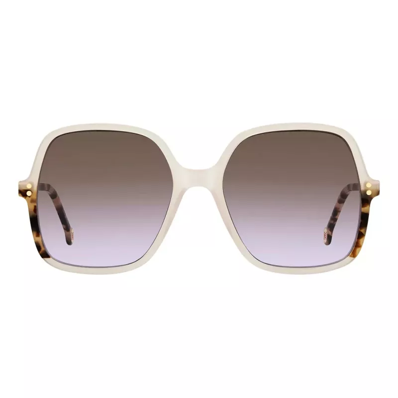 CAROLINA HERRERA Sieviešu saulesbrilles HER0244SSZJ Cat Eye Melns Acetāts Pelēks Gradienta Lēcas 56/18/140 mm