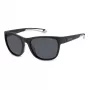 POLAROID SPORT PLD7051S003 Unisex saulesbrilles - Melns rāmis, pelēkas polarizētas lēcas 57mm
