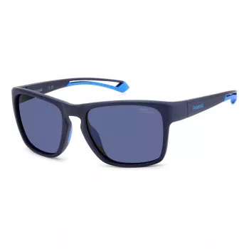 Polaroid Sport PLD7052SFLL Vīriešu taisnstūra polarizētas saulesbrilles - Melna/Pelēka 56mm
