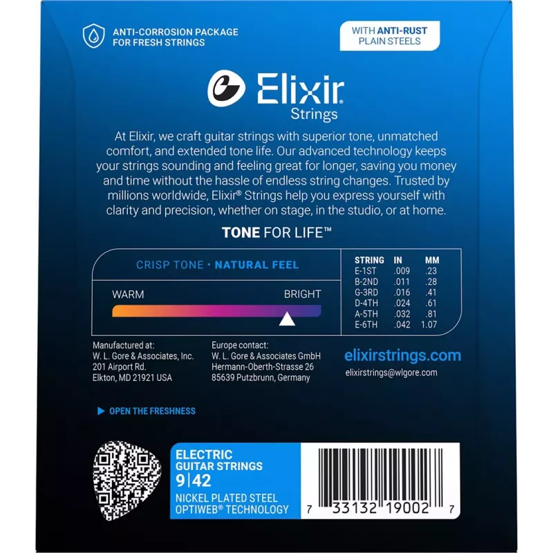 Elixir 12000 Super Light (9-42) PW elektriskās ģitāras stīgas