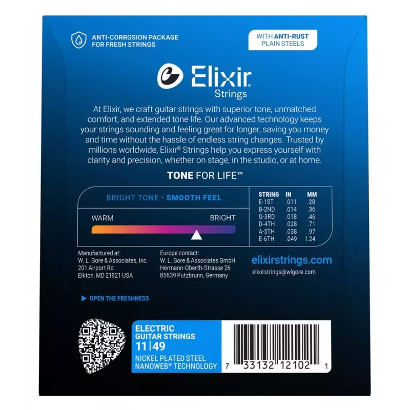 Elixir 12102 Medium (11-49) NW elektriskās ģitāras stīgas