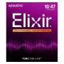 Elixir 16002 NANOWEB Phosphor Bronze Extra Light akustiskās ģitāras stīgas (10-47)