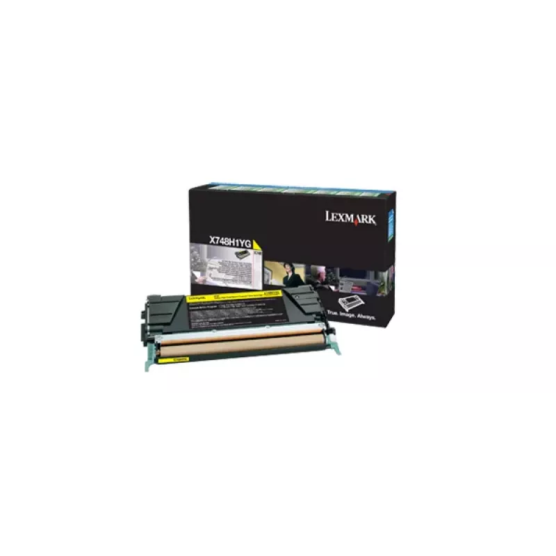 Lexmark X748H1YG Original Return Program Tonera Kasetne Dzeltena Augstas Iznākuma 10 000 Lappuses X748 Sērijai