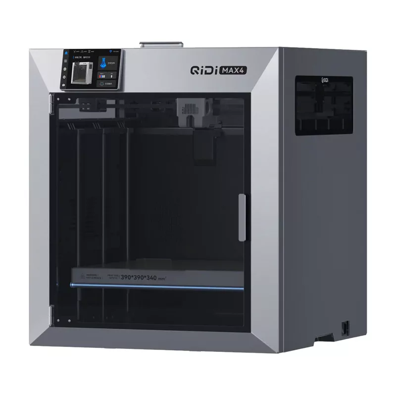 QIDI Max 4 3D Printer - Lielformāta FDM 3D printeris ar 300 mm³ darba tilpumu, CoreXY, Klipper programmatūru, tiešās piedziņas ekstrūderi, automātisko nivelēšanu, slēgtu kameru, Wi-Fi un Ethernet