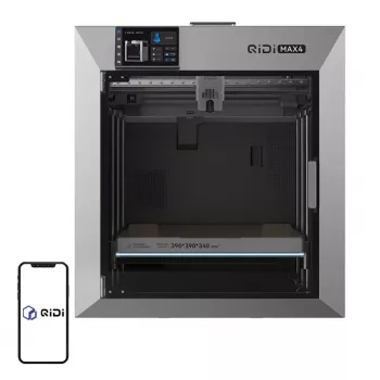 QIDI Max 4 3D Printer - Lielformāta FDM 3D printeris ar 300 mm³ darba tilpumu, CoreXY, Klipper programmatūru, tiešās piedziņas ekstrūderi, automātisko nivelēšanu, slēgtu kameru, Wi-Fi un Ethernet