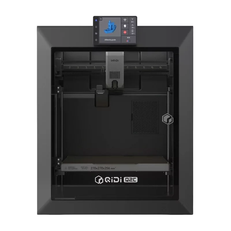QIDI Q2C 3D Printer - Pilnībā slēgts FDM printeris ar 200x200x200mm drukas tilpumu, tiešās piedziņas ekstrūderi, PEI magnētisko drukas platformu, Wi-Fi un skārienekrānu