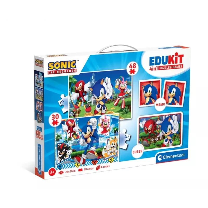 Clementoni Izglītojošais komplekts Puzle, Memo un Bloki Sonic 28389