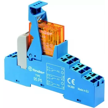 Finder FIN 48.P5.7 24V - Sakabes relejs - Push-In 2 pārslēgšanas kontakti 24 V DC