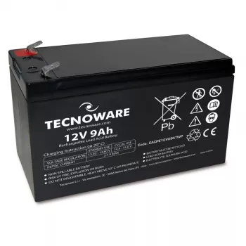 TECNOWARE 12V 9Ah Slēgtais Svina-Skābes Akumulators ar Faston 6.3mm Spailēm