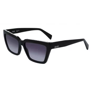 LIU JO Sieviešu kaķacs formas saulesbrilles LJ793SR-001 - Melns rāmis, pelēkas lēcas 57mm