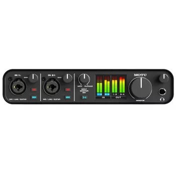 MOTU M4 USB-C Audio interfeiss – 4x4, 24-bit/192 kHz, 2 mikrofona priekšpastiprinātāji, MIDI I/O