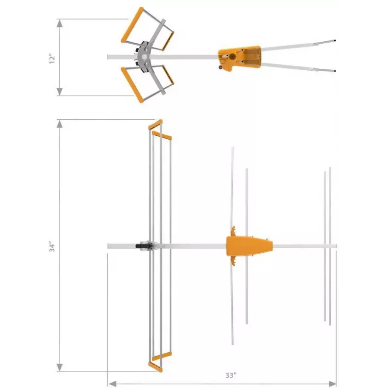 TELEVES Yagi V BIII VHF antena, 5 elementi, 174-230 MHz, 7,5 dBi, F-tipa savienotājs, āra, melna