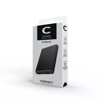 Contact Powerbank 10000mAh 10W ar kabeli USB-A USB-C Melns
