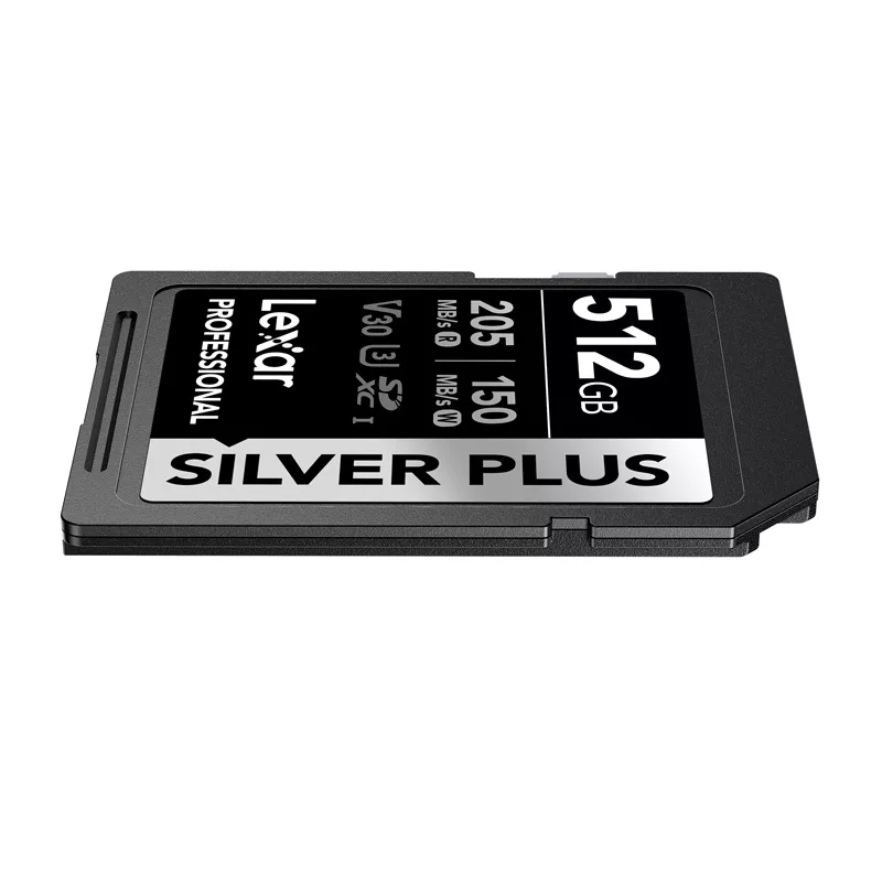 Lexar Professional SILVER PLUS SDXC 512GB atmiņas karte, UHS-I, U3, V30, A2, līdz 200MB/s lasīšana, 140MB/s rakstīšana