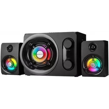 Rampage RMS-G8 25W portatīvais Bluetooth skaļrunis ar RGB apgaismojumu, TWS, FM radio, melns