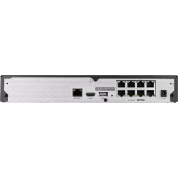 Hanwha Vision tīkla video ierakstītājs 8 IP kanāliem H.265 60Mbps bez HDD HDMI PoE slēdzis