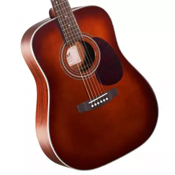 Cort Earth 70 BR Akustiskā ģitāra - Dreadnought, Cieta Sitka Egle Augšpuse, Sarkanā koka Mugura un Sāni, Dabīgs Satīns