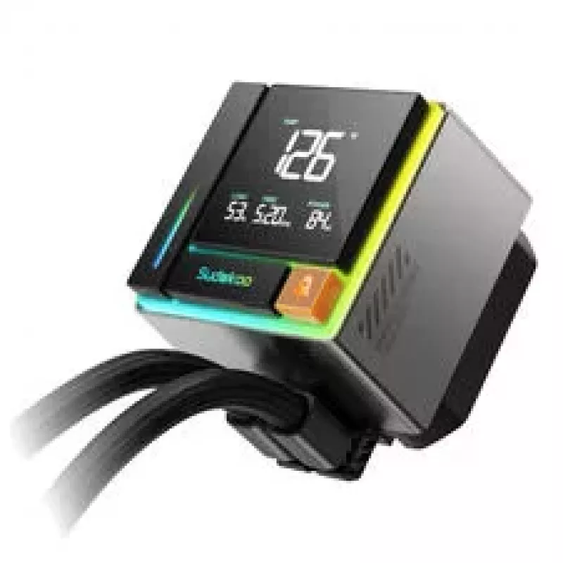 Sudokoo Energlo 360 AiO šķidrais CPU dzesētājs, LCD displejs, ARGB - 360mm, melns