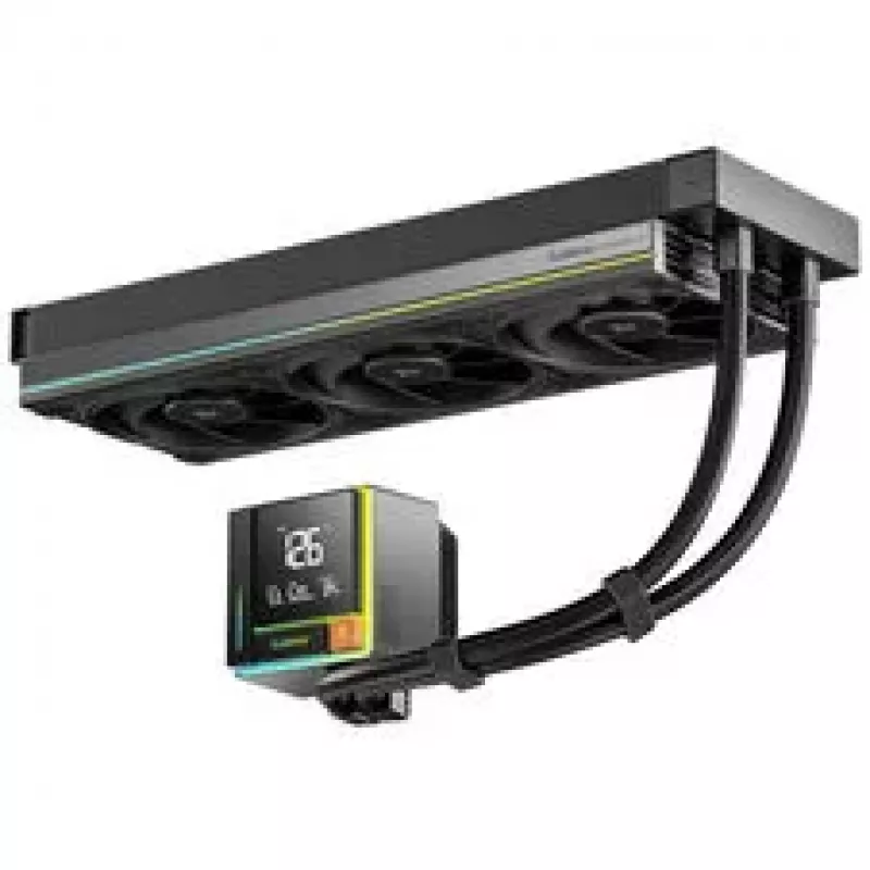 Sudokoo Energlo 360 AiO šķidrais CPU dzesētājs, LCD displejs, ARGB - 360mm, melns
