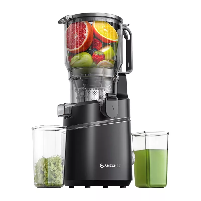 AMZCHEF SJ-036CBK Lēnais sulu spiede (Melna)