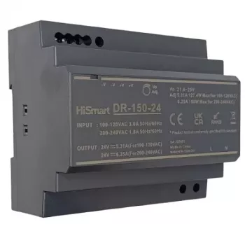 HISMART DR-150-24 DIN sliežu barošanas bloks 24V 6.25A 150W