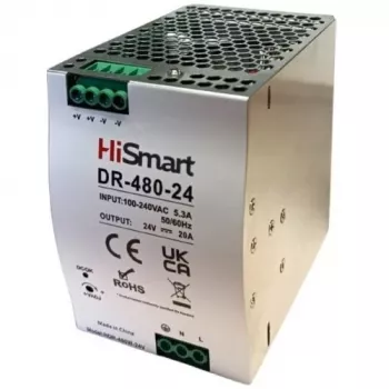 HISMART DR-480-24 DIN sliežu barošanas bloks 24V 20A 480W