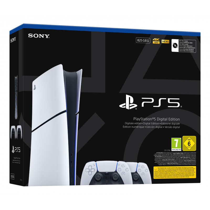 Sony PlayStation 5 Digital Edition Slim Console (CFI-2116B01Y) ar DualSense bezvadu kontrolieri - Balts